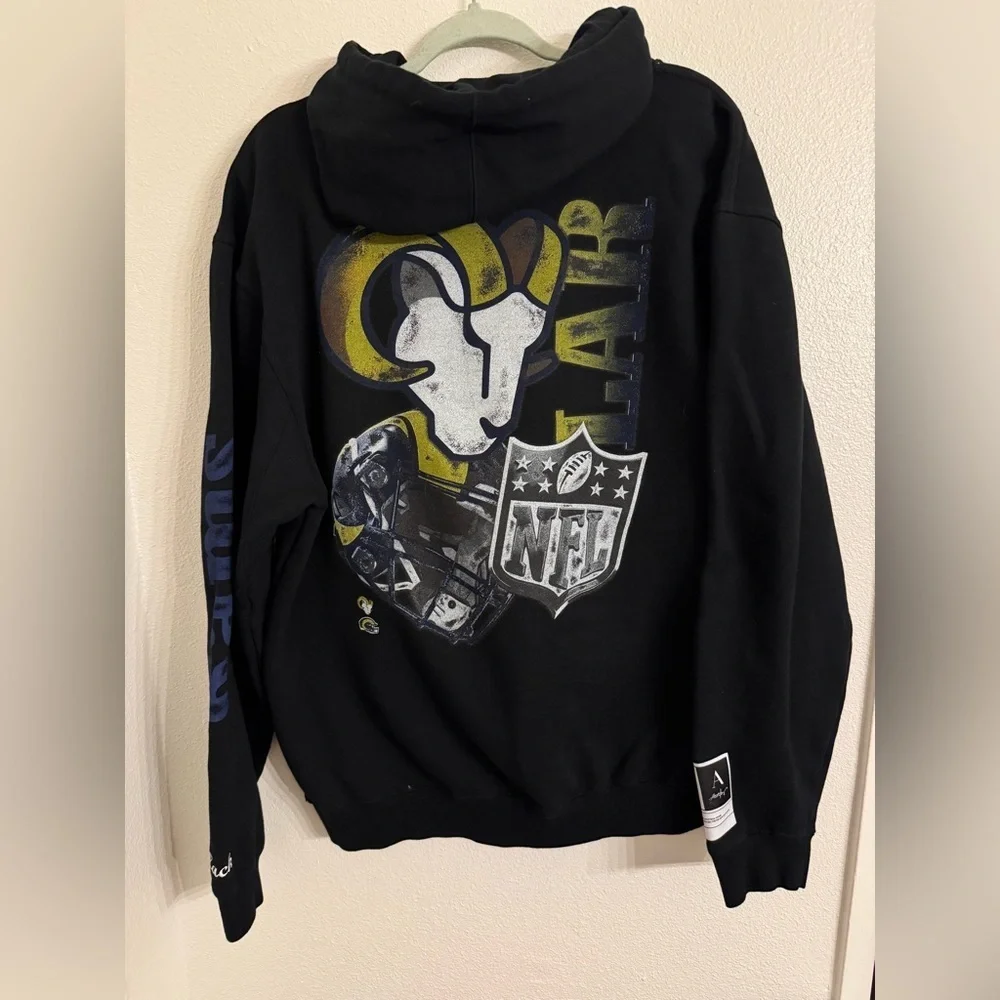 Unisex Aleali May x No Collar ID Black Los Angeles Rams Stacked Hoodie
